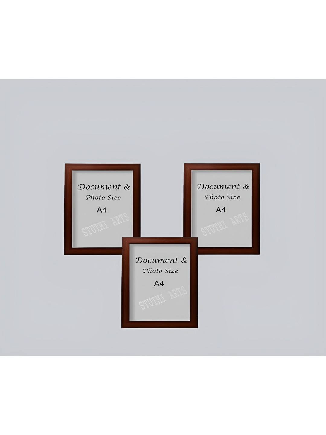 

Stuthi Arts Brown 3 Pieces Wooden Wall Photo Frames