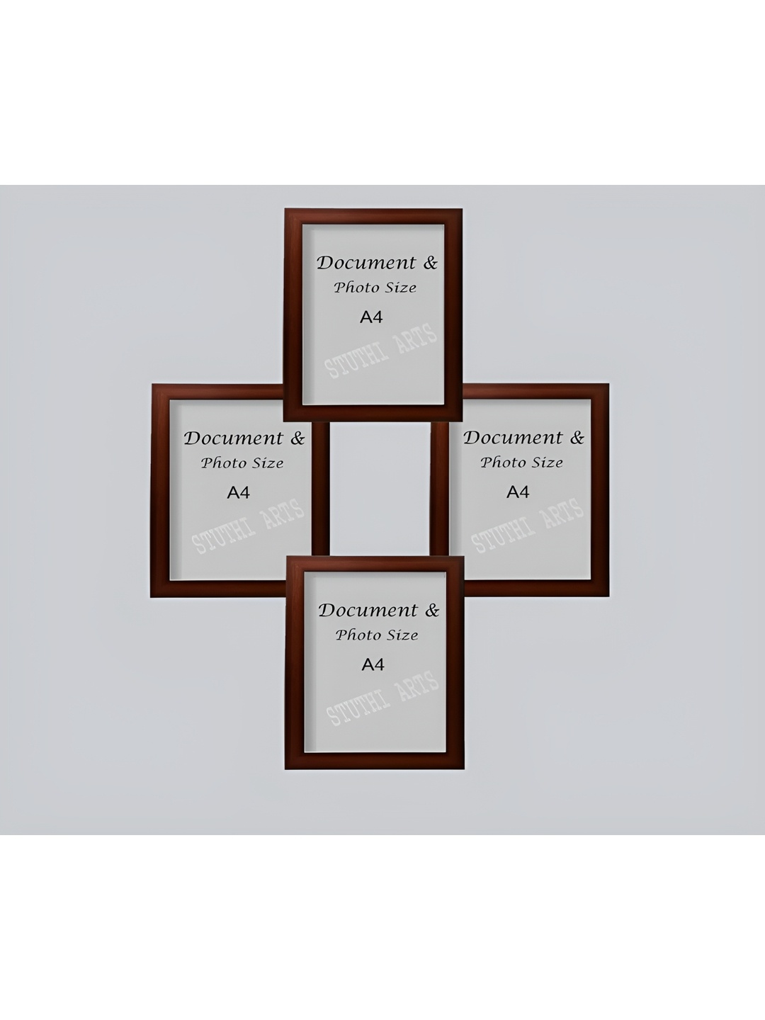

Stuthi Arts Brown 4 Pieces Wooden Wall Photo Frames