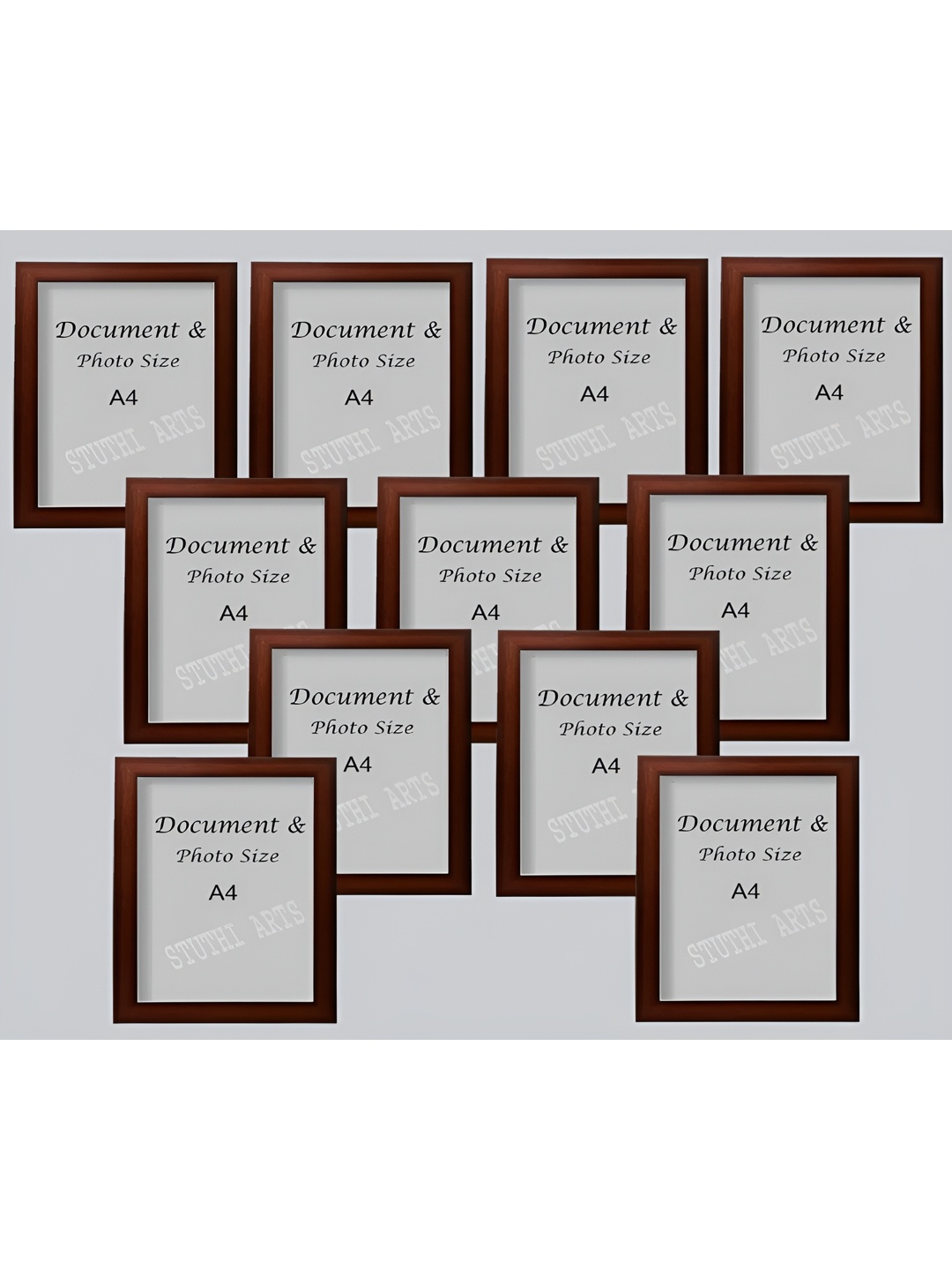 

Stuthi Arts Brown 11 Pieces Wooden Wall Photo Frames