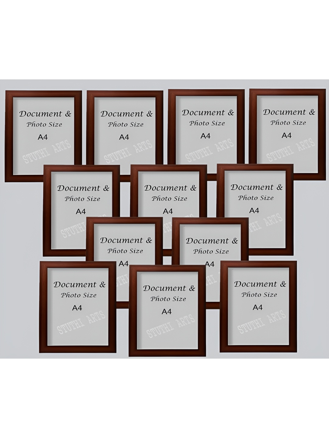 

Stuthi Arts Brown 12 Pieces Wooden Wall Photo Frames
