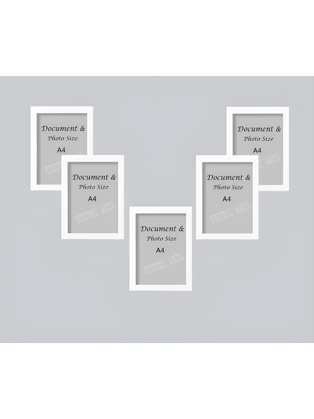 

Stuthi Arts White 5 Pieces Wooden Wall Photo Frames