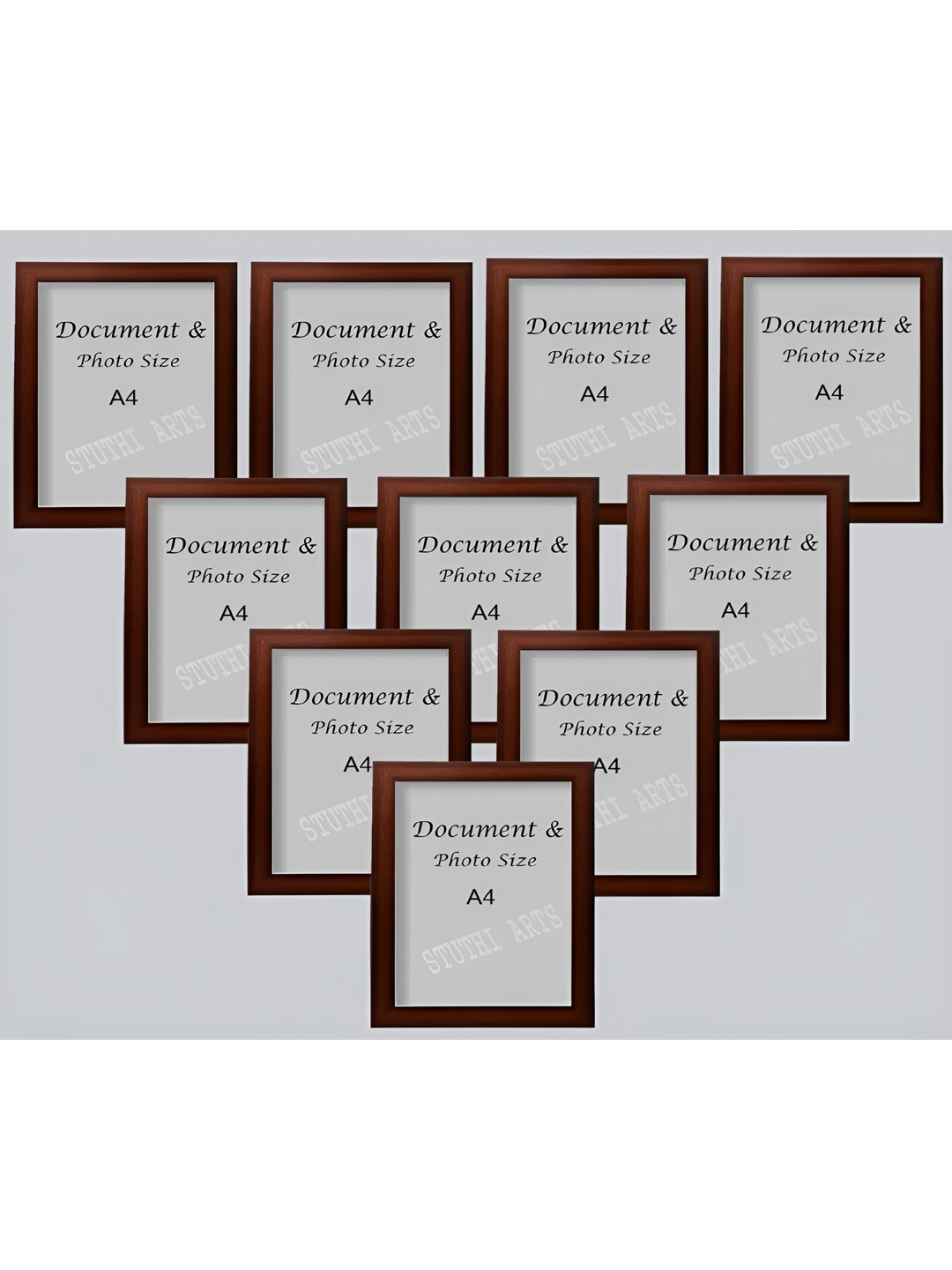 

Stuthi Arts Brown 10 Pieces Wooden Wall Photo Frames