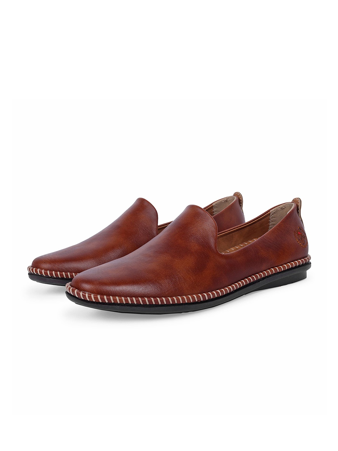 

Big Boon Men Textured Slip-On Sneakers, Camel brown
