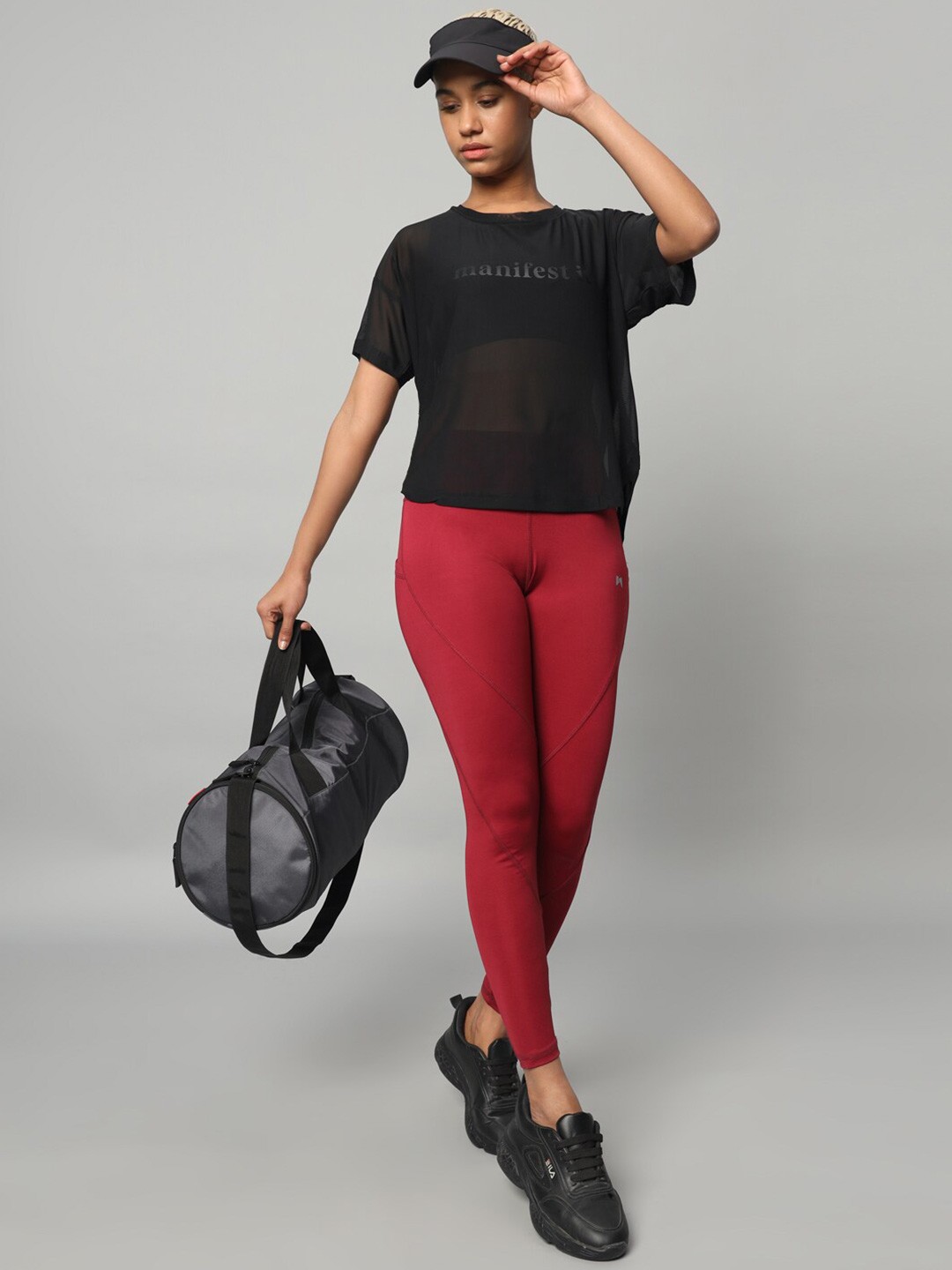 MKH Typography Printed Round Neck Relaxed Fit Dri-FIT T-shirt, Black