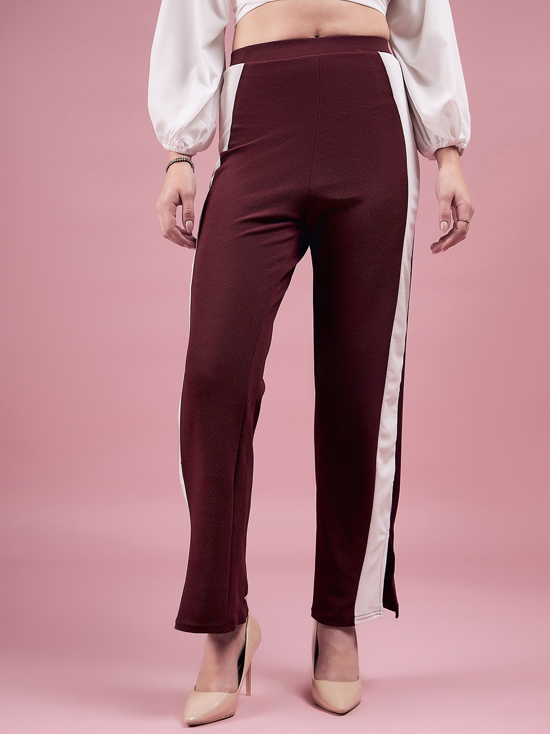 

DressBerry Women Purple Relaxed Straight Fit High-Rise Easy Wash Track Pant