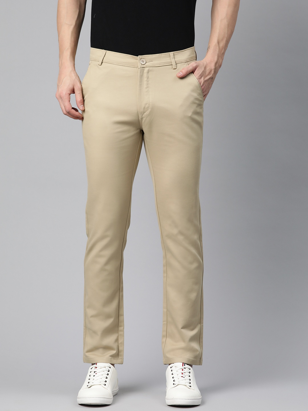 

Rodamo Men Slim Fit Chinos Trousers, Beige