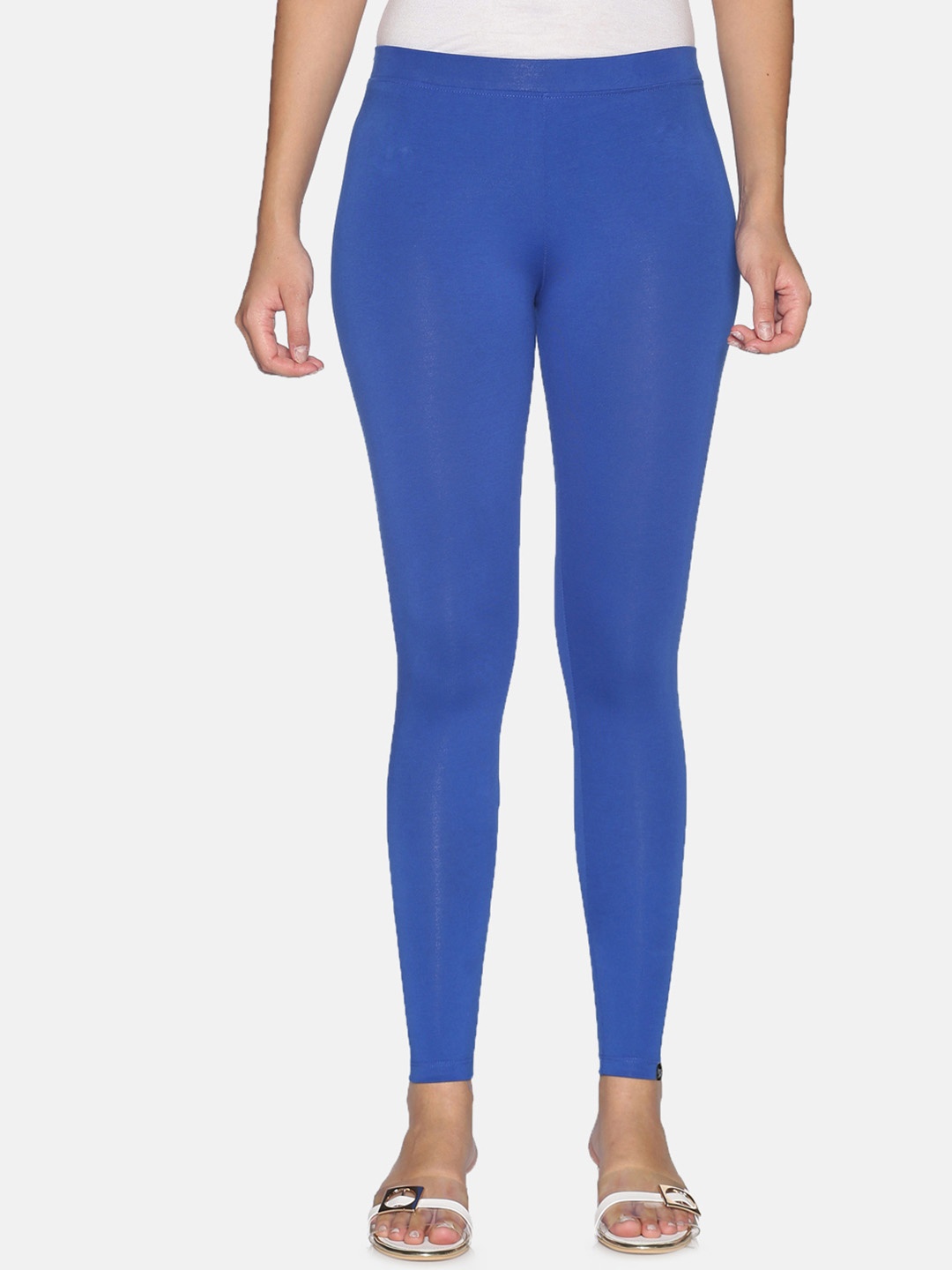 

TWIN BIRDS Women Solid Super Stretch Cotton Ankle Length Leggings, Blue