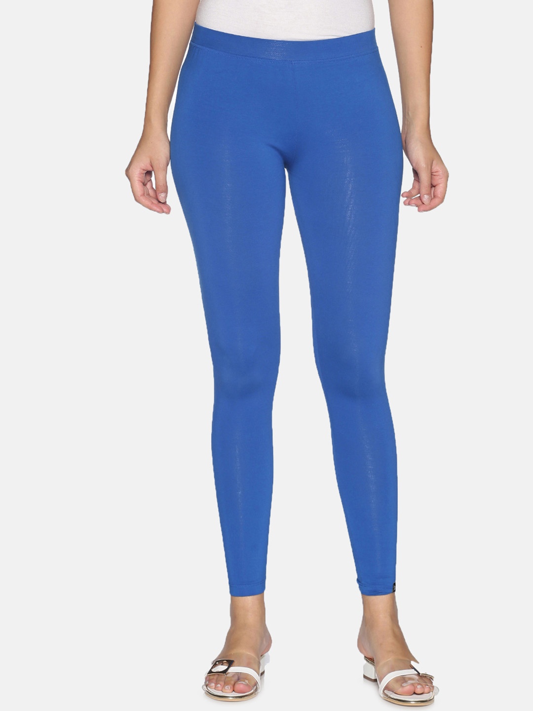 

TWIN BIRDS Women Solid Super Stretch Cotton Ankle Length Leggings, Blue