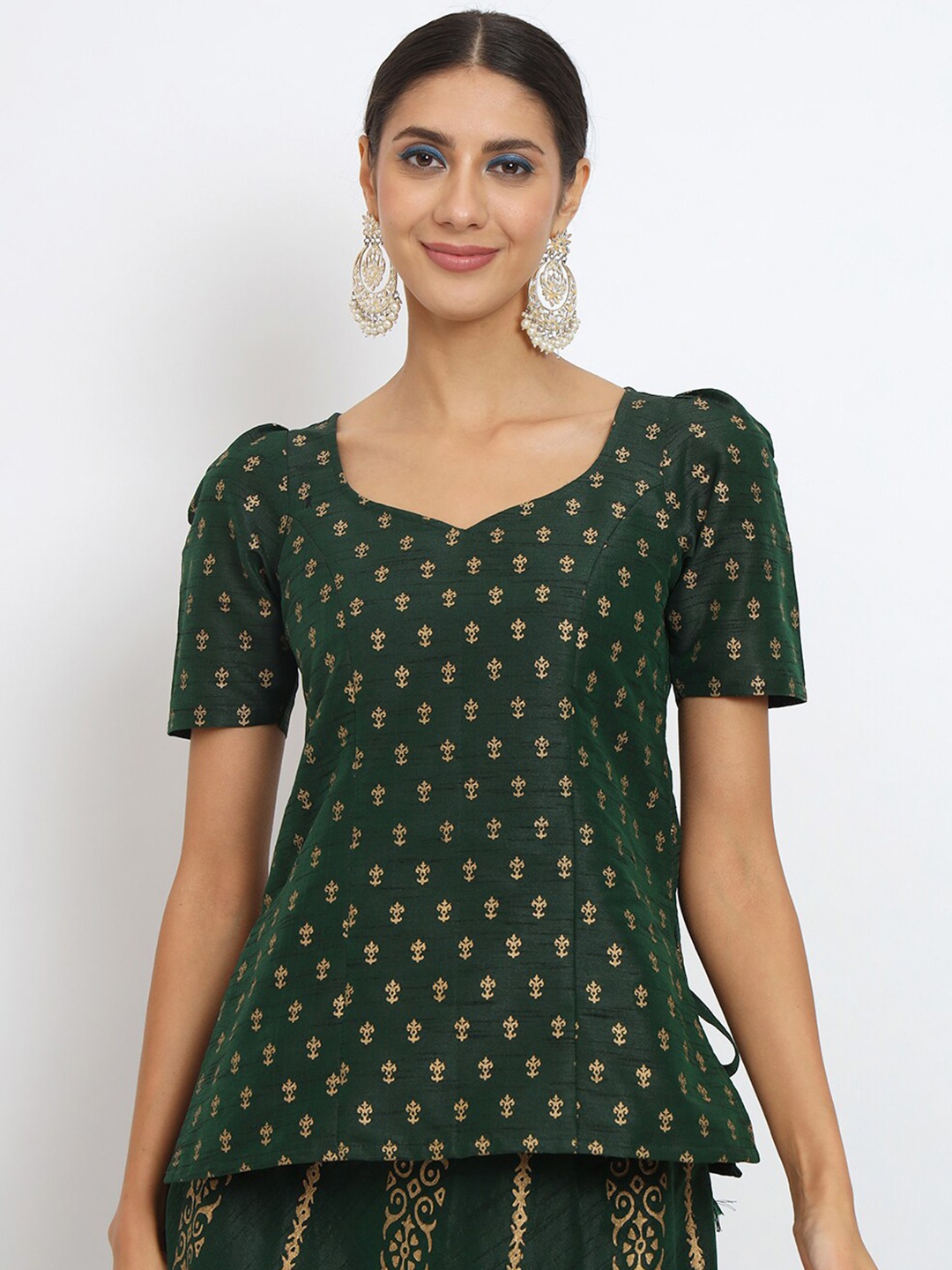 

studio rasa Ethnic Motifs Printed Kurti, Green