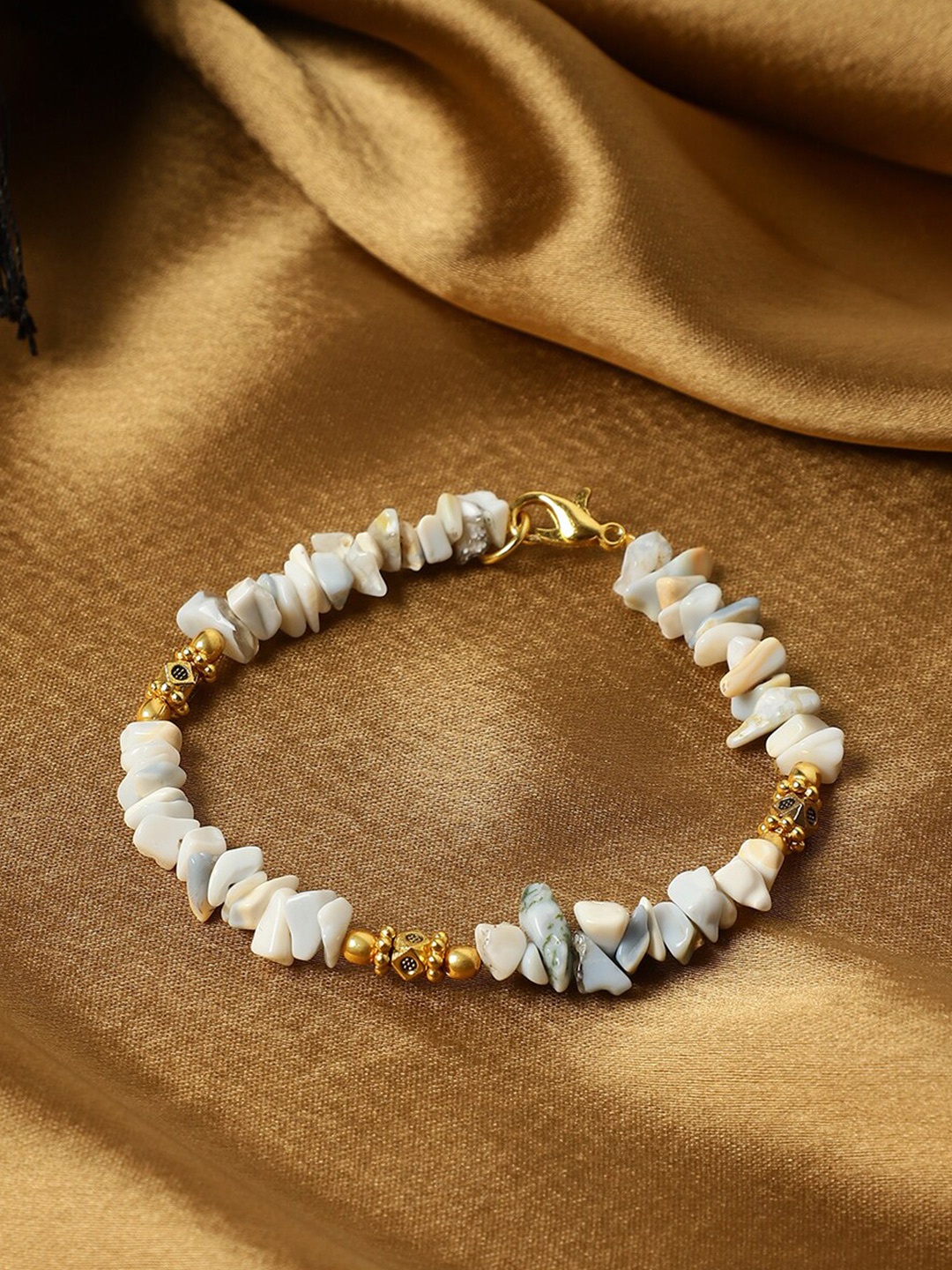 

TAG 7 Women Agate Link Bracelet, White