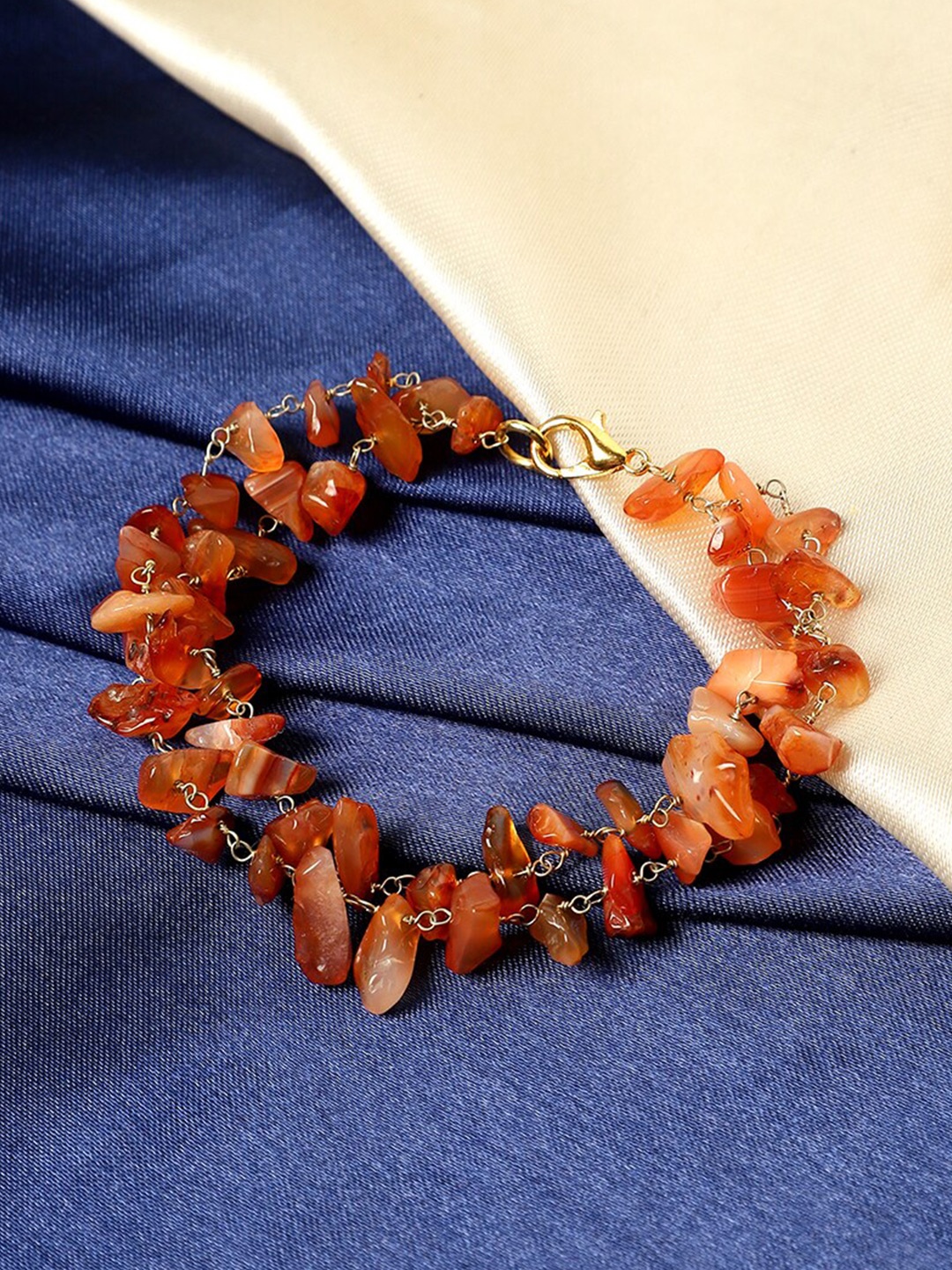 

TAG 7 Women Carnelian Wraparound Bracelet, Orange