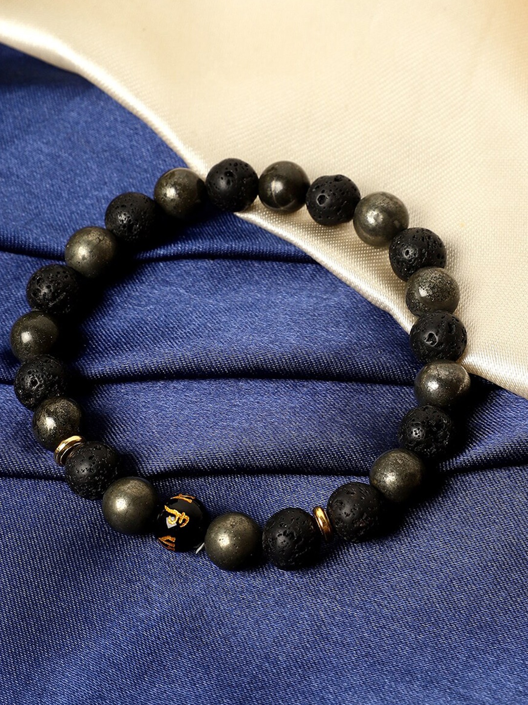 

TAG 7 Unisex Agate Elasticated Bracelet, Black