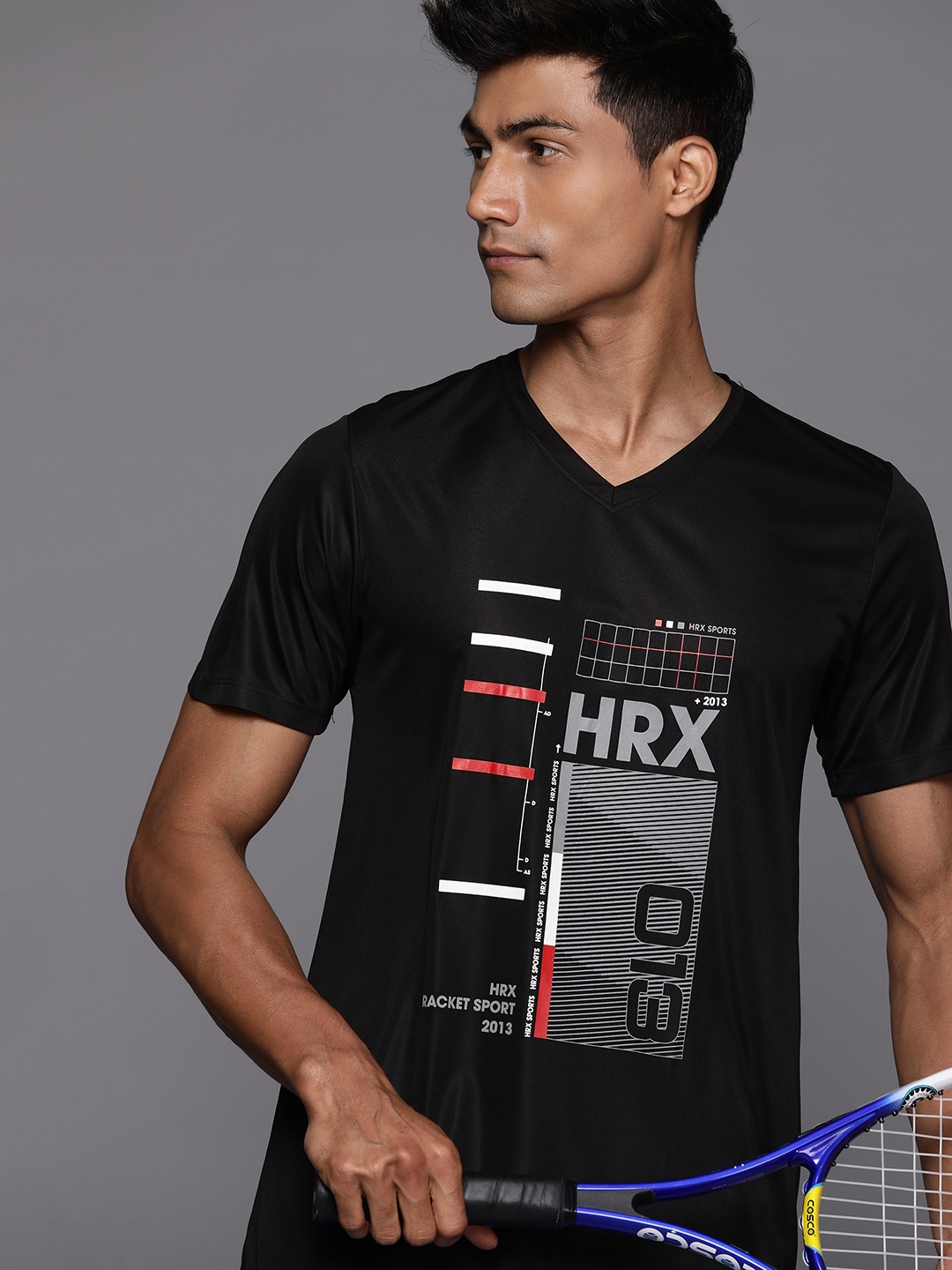 

HRX by Hrithik Roshan Men Printed Rapid Dry T-shirt, Black