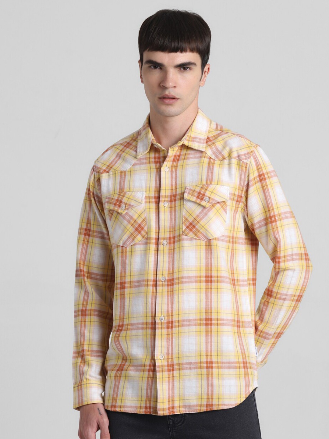 

Jack & Jones Tartan Checks Cotton Casual Shirt, Yellow