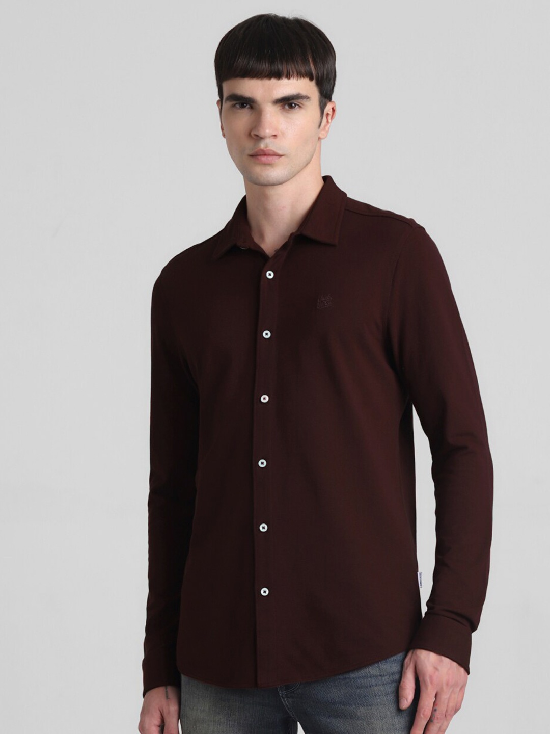 

Jack & Jones Slim Fit Cotton Casual Shirt, Maroon