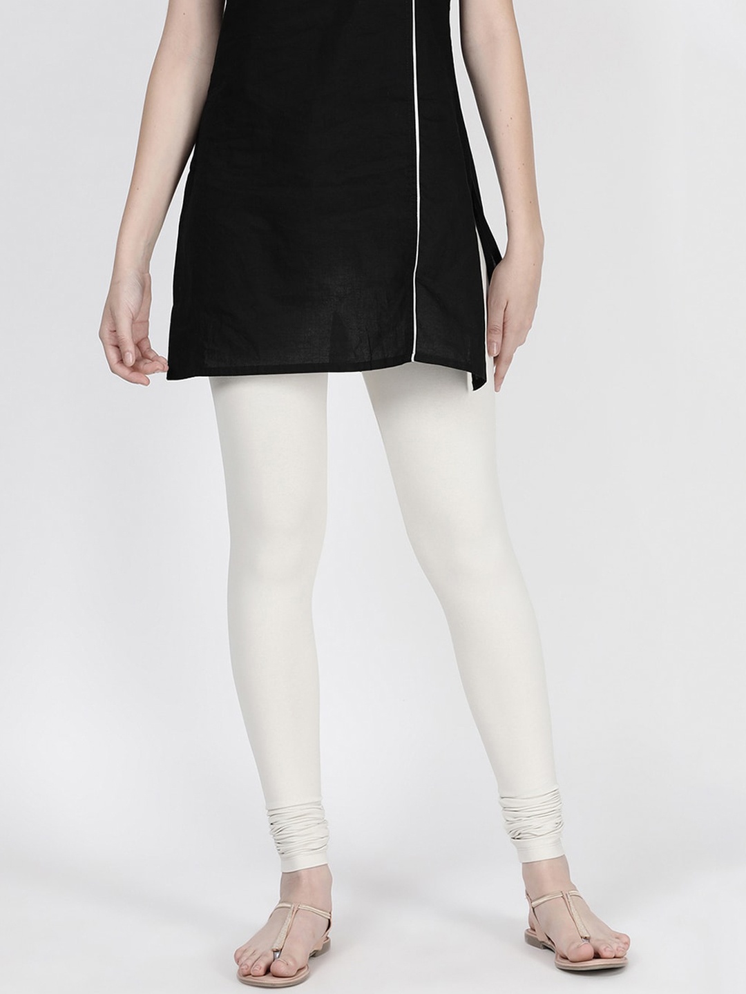 

TWIN BIRDS Churidar Length Slip-On Leggings, Off white