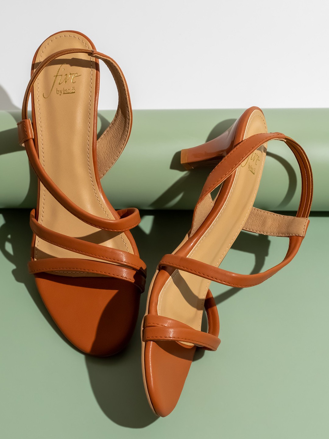 

Inc 5 Open Toe Kitten Heels, Tan