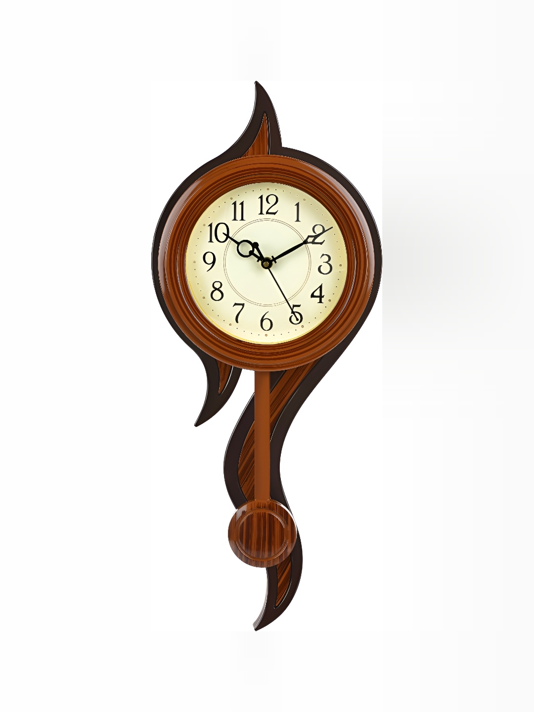 Attractionz Brown & Beige Analogue Wall Clock
