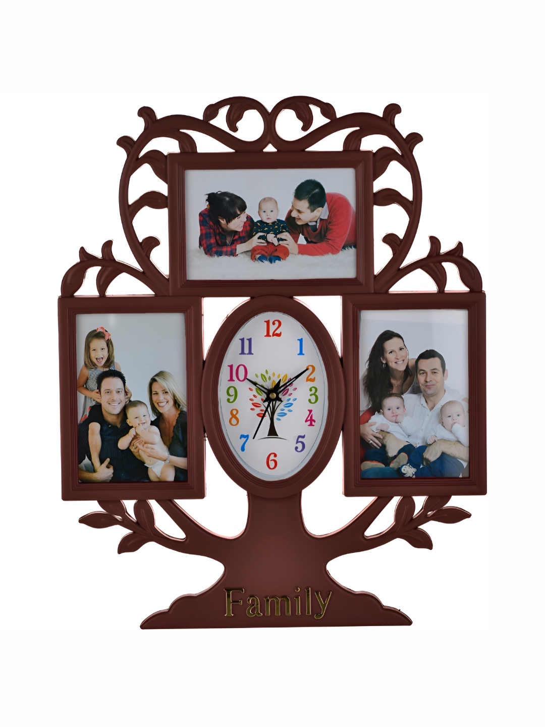 

Attractionz Brown & White Textured Contemporary Oval Round Wall Clock