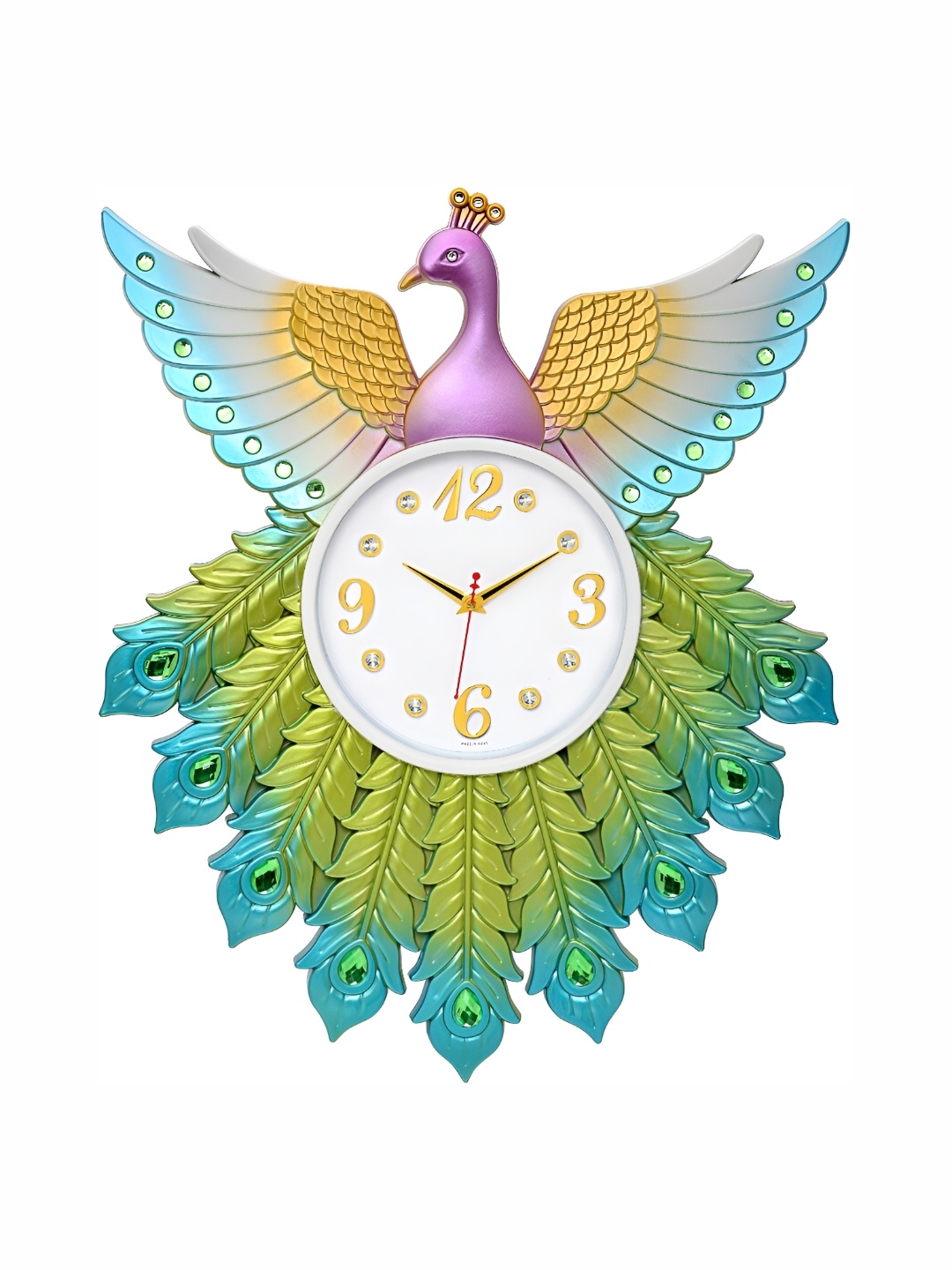 

Attractionz Green & Beige Round Textured Contemporary Wall Clock
