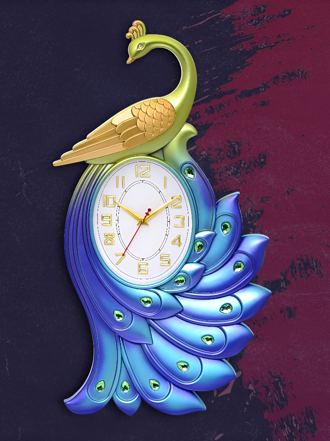 

Attractionz Blue & White Textured Oval Shaped Contemporary Wall Clock