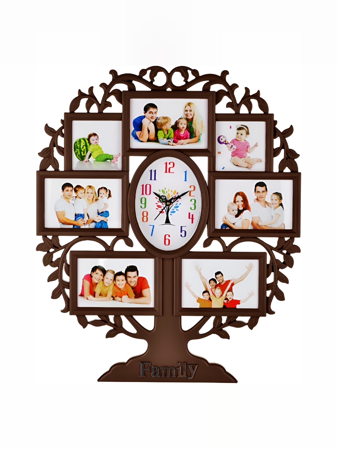 

Attractionz Brown & White Oval Textured Analogue Contemporary Wall Clock