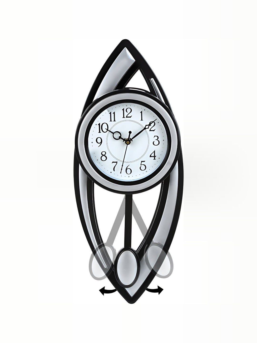 

Attractionz Silver Toned & White Round Acrylic Traditional Wall Clock