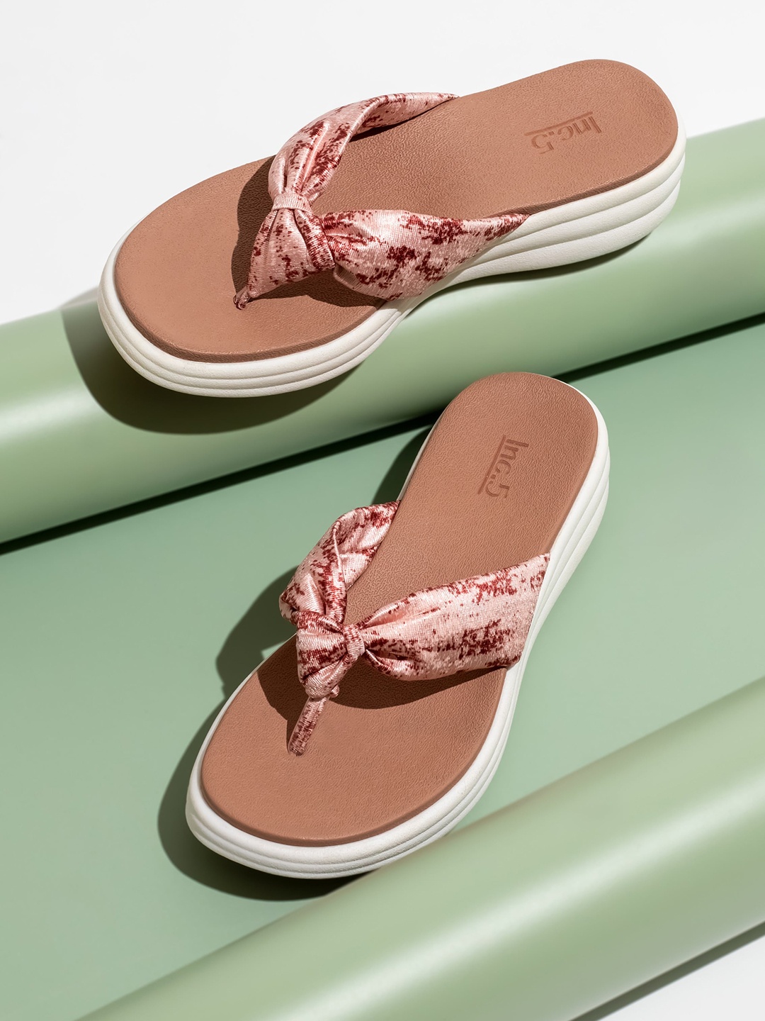 

Inc 5 Printed Open Toe Comfort Heels, Pink