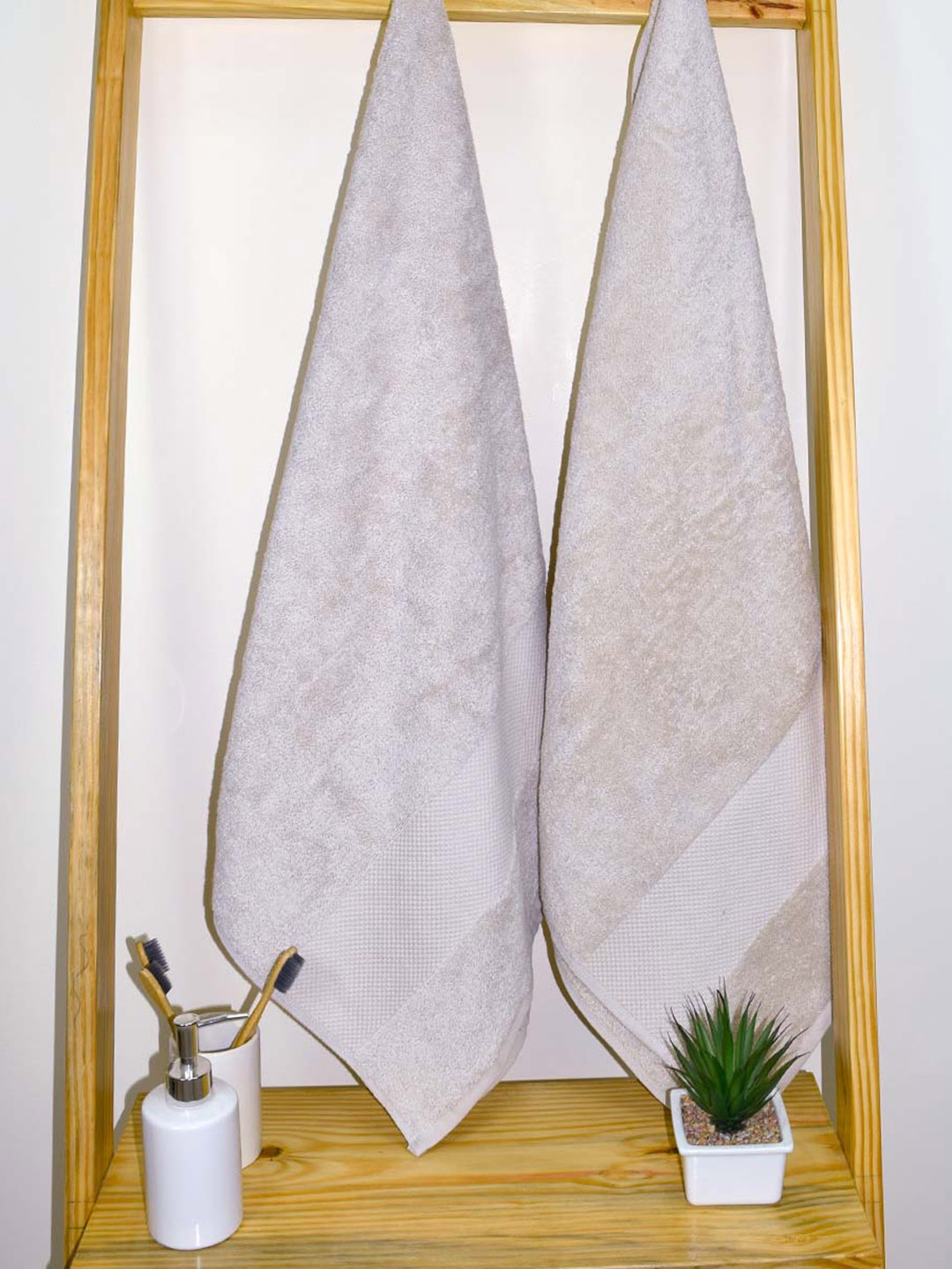 

Aura Beige 2Pcs Organic Cotton 610 GSM Bath Towels