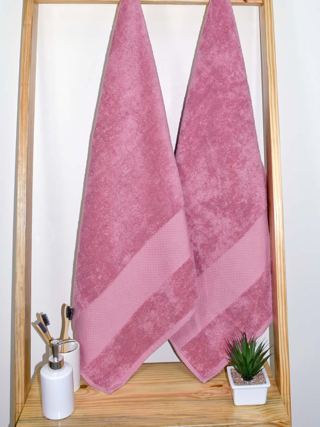 

Aura Peach 2Pcs Organic Cotton 610 GSM Bath Towels