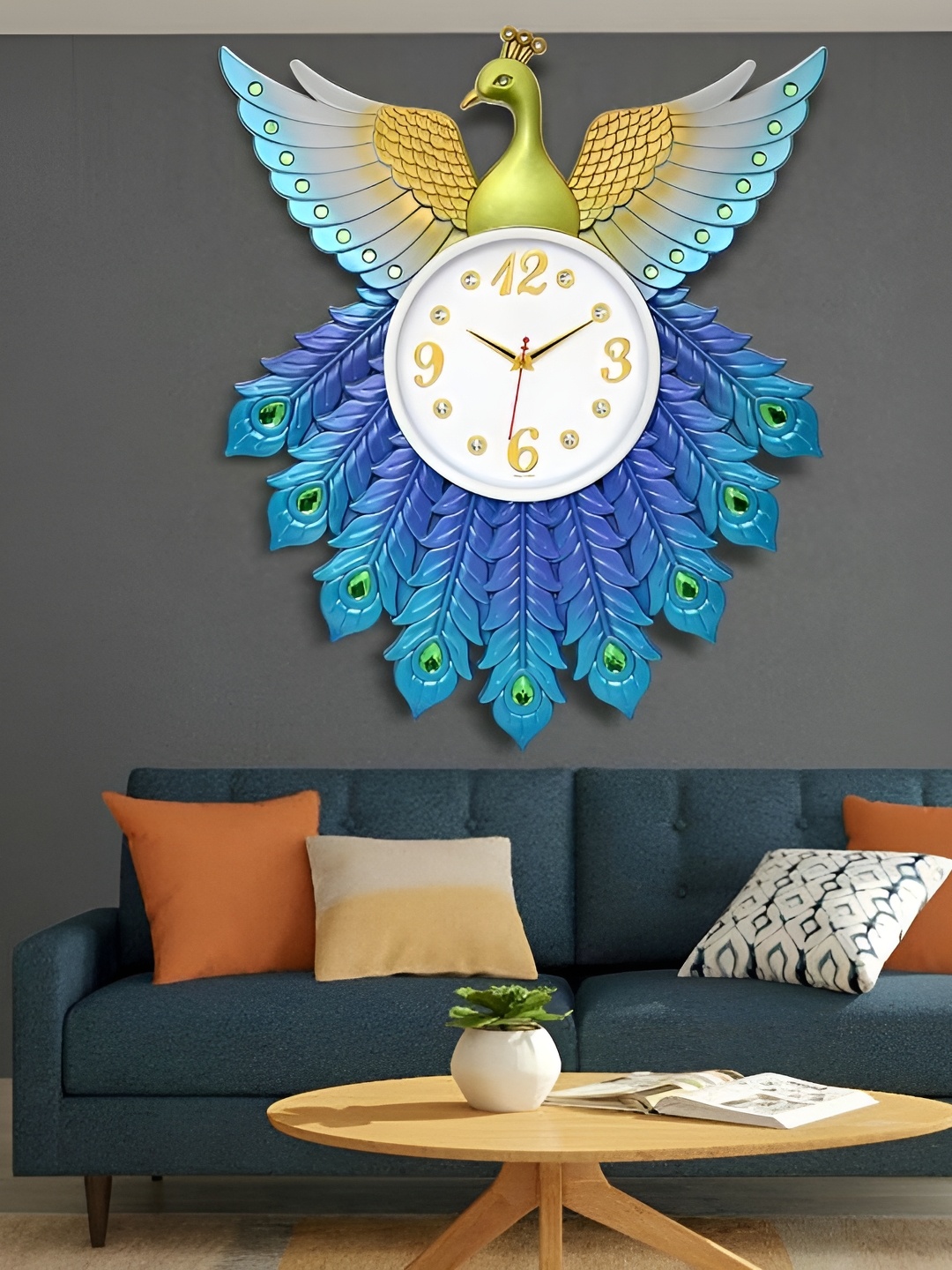 

Attractionz Blue & White Round Analogue Wall Clock