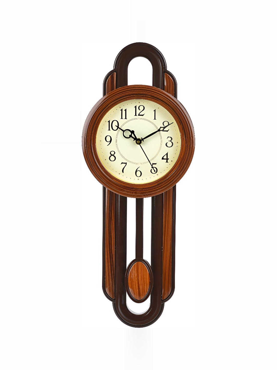 

Attractionz Brown & Beige Round Analogue Wall Clock