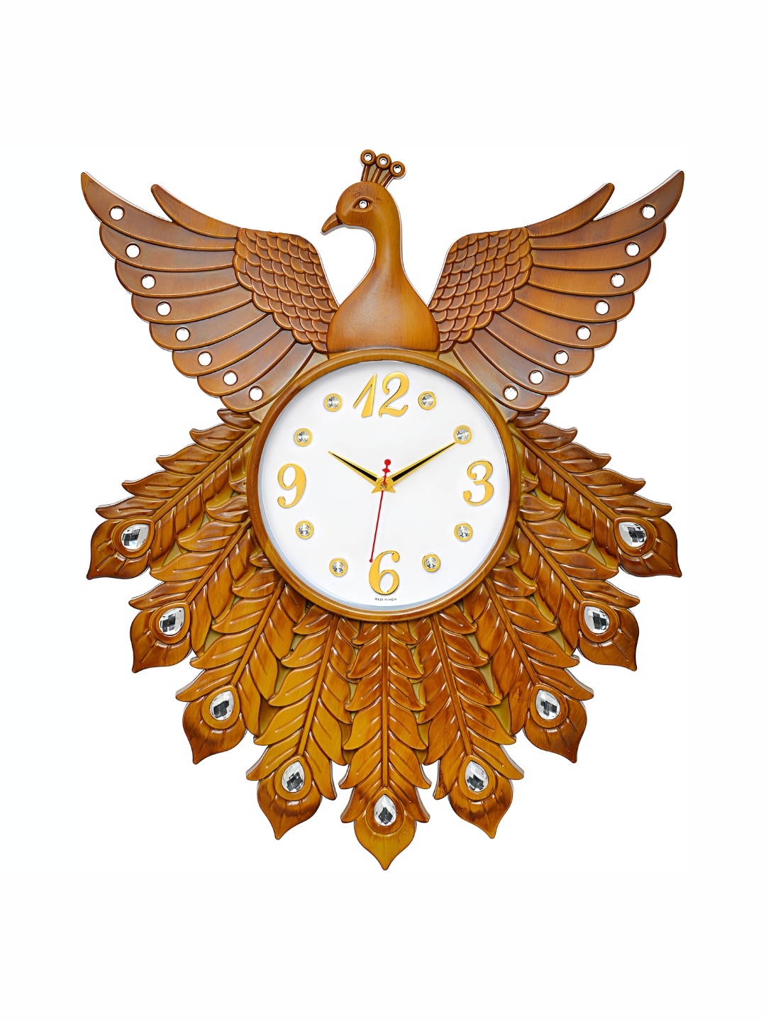 

Attractionz Gold-Toned & White Textured Wall Clock