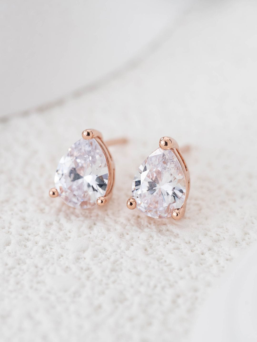 

MISS JO 92.5 Sterling Silver-Plated Contemporary Stud Earrings, Rose gold