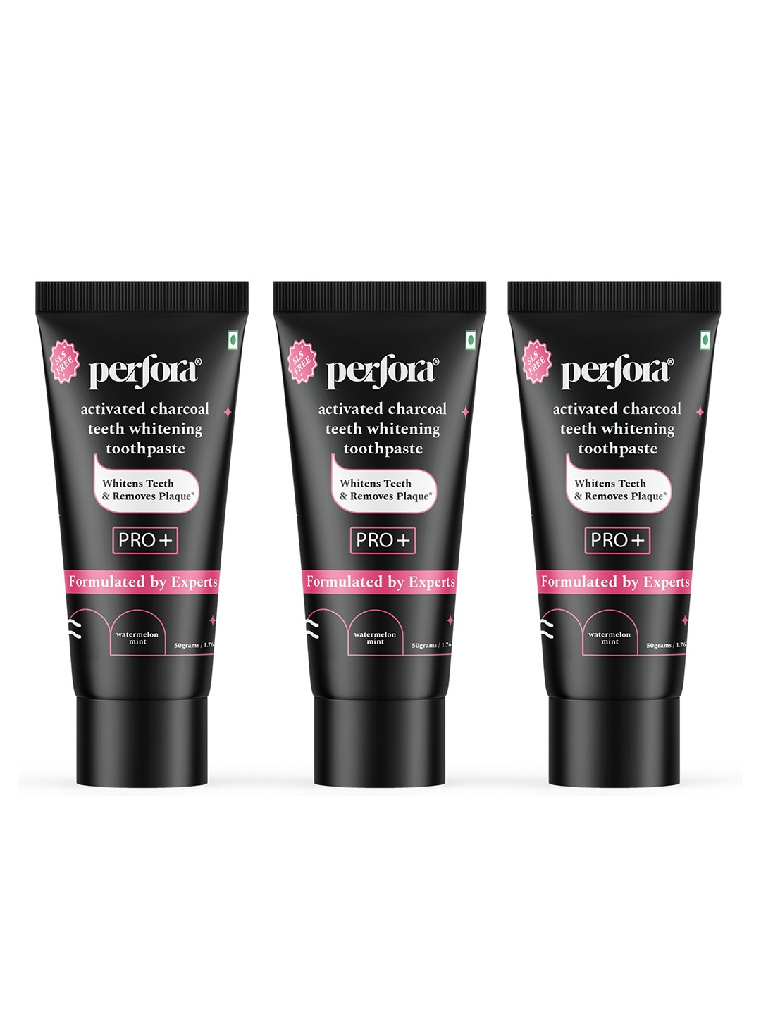

Perfora Set Of 2 Activated Charcoal Teeth Whitening Toothpaste - 50g Each, Black
