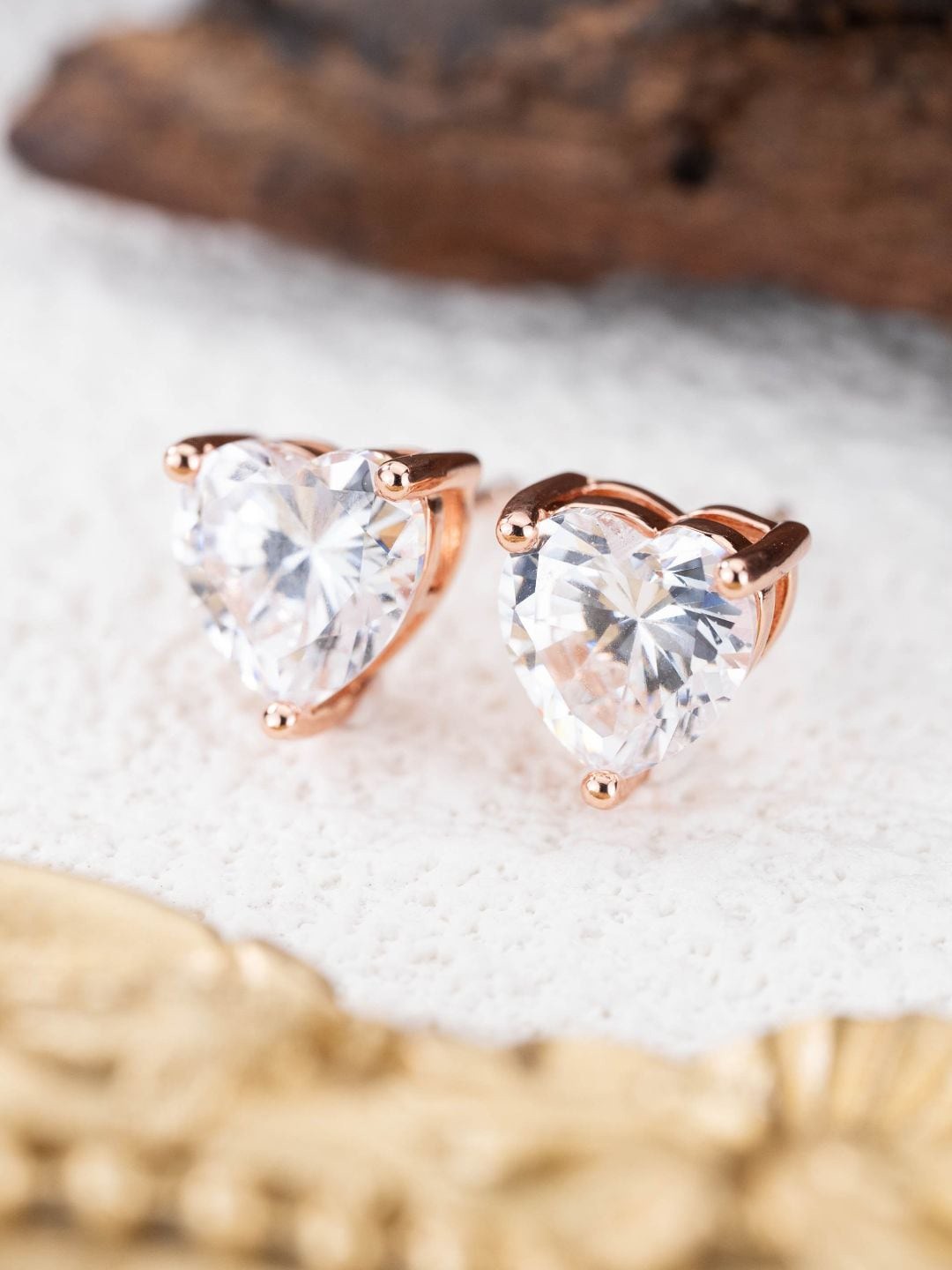 

MISS JO 92.5 Sterling Silver-Plated Contemporary Stud Earrings, Rose gold