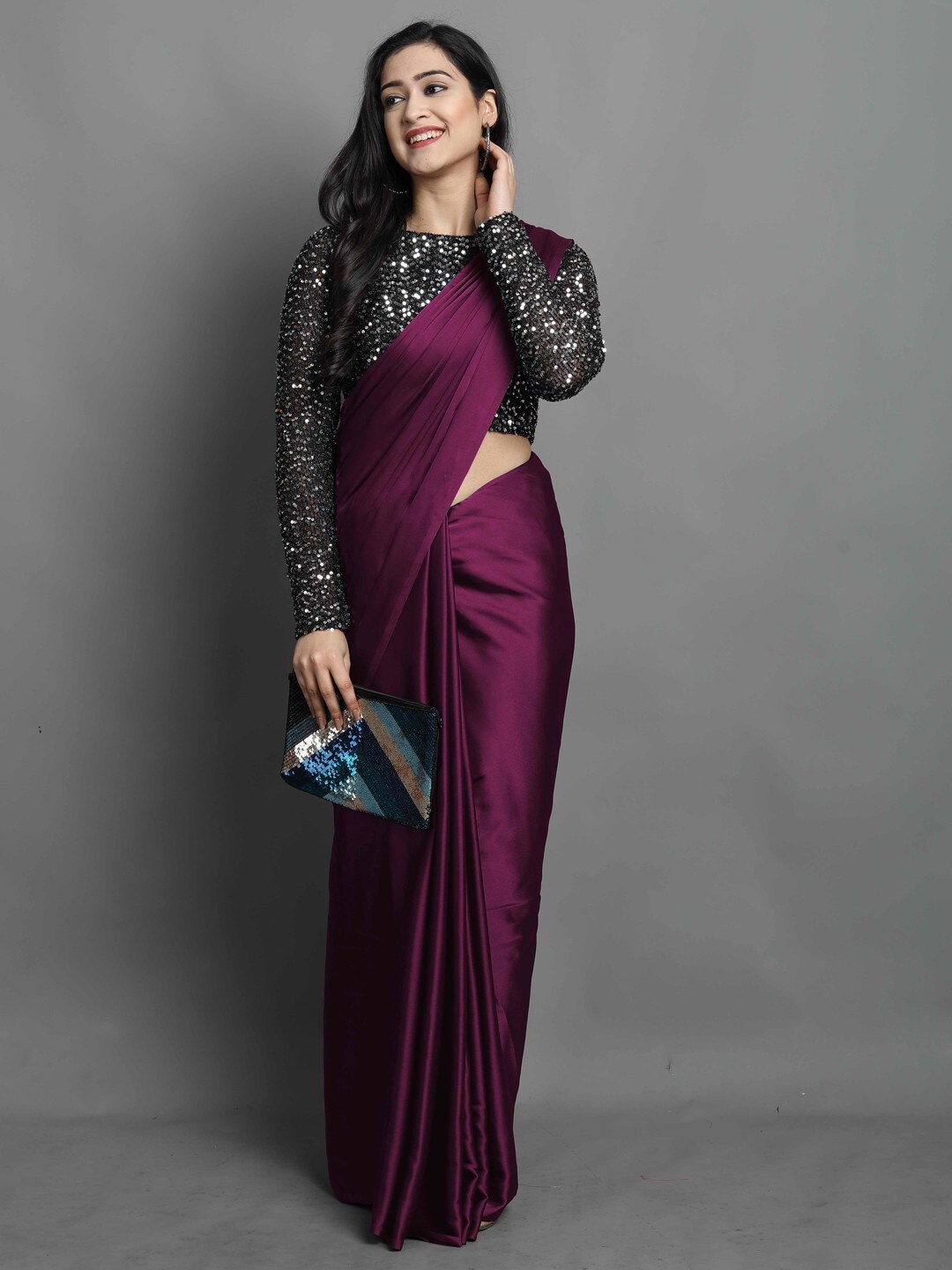 

vanraj creation Satin Mysore Silk Saree, Magenta