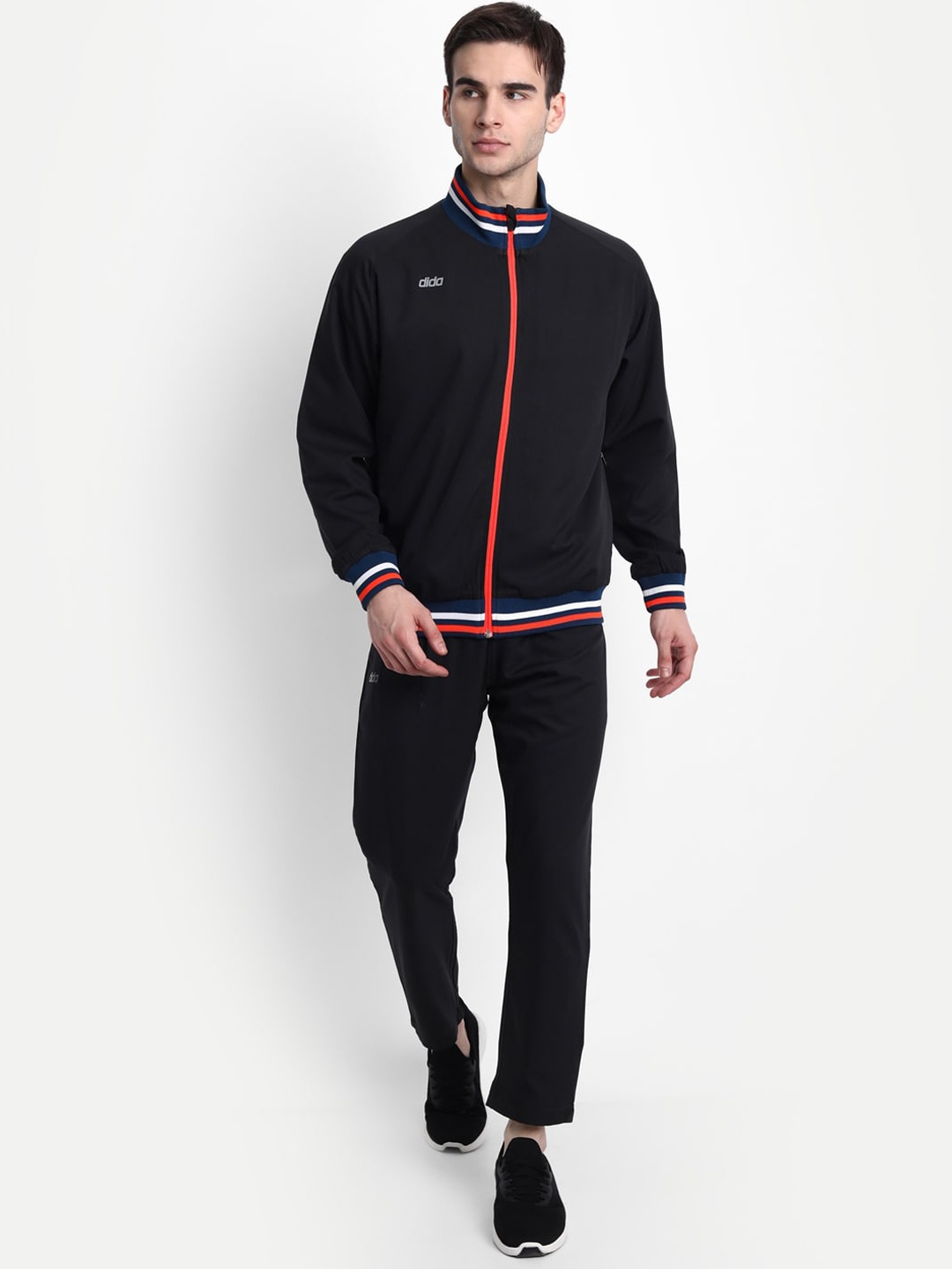 

DIDA Mock Collar Comfort Fit Light Weight Tracksuit, Black