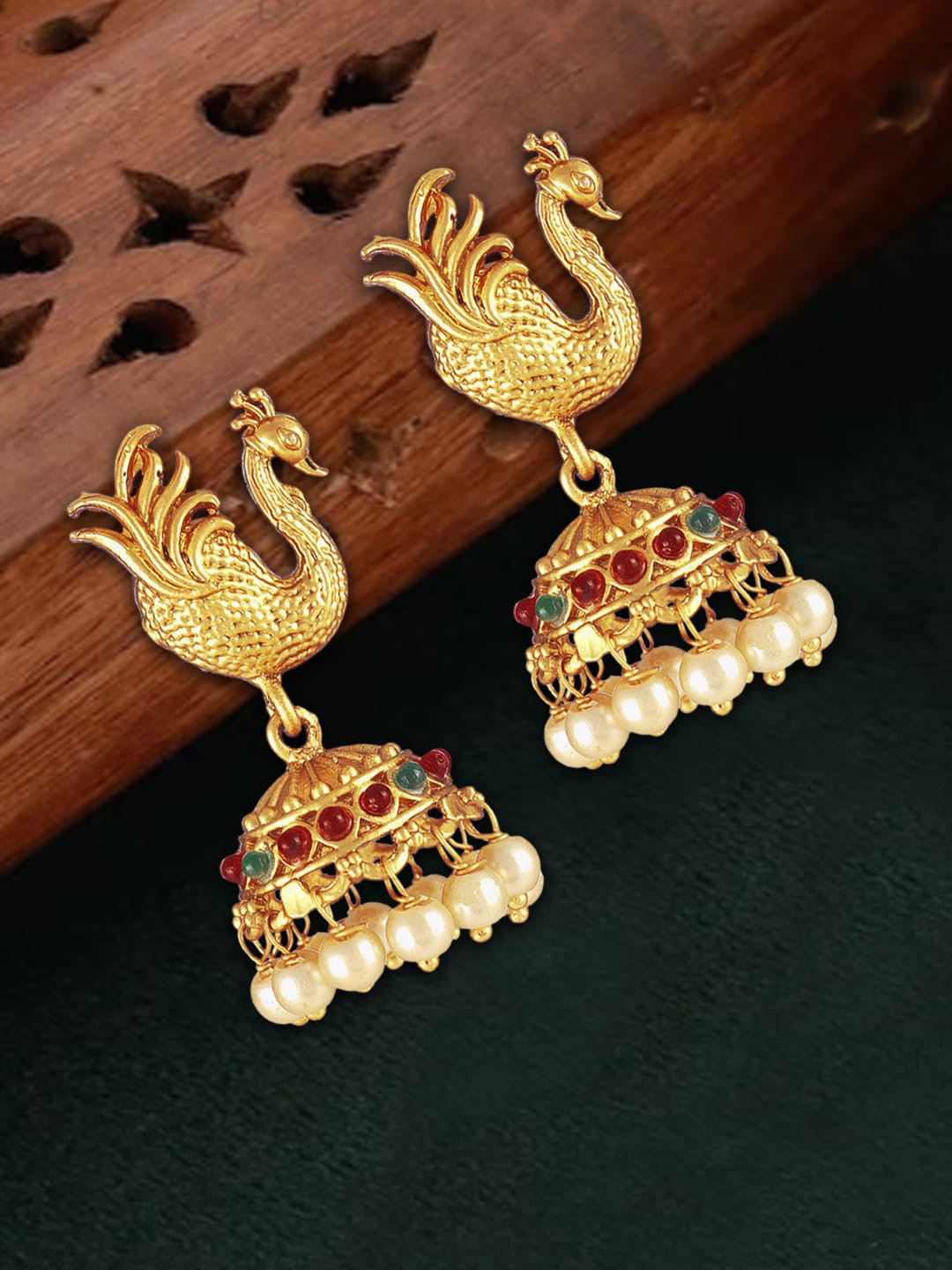 

Anouk Gold-Plated Dome Shaped Jhumkas