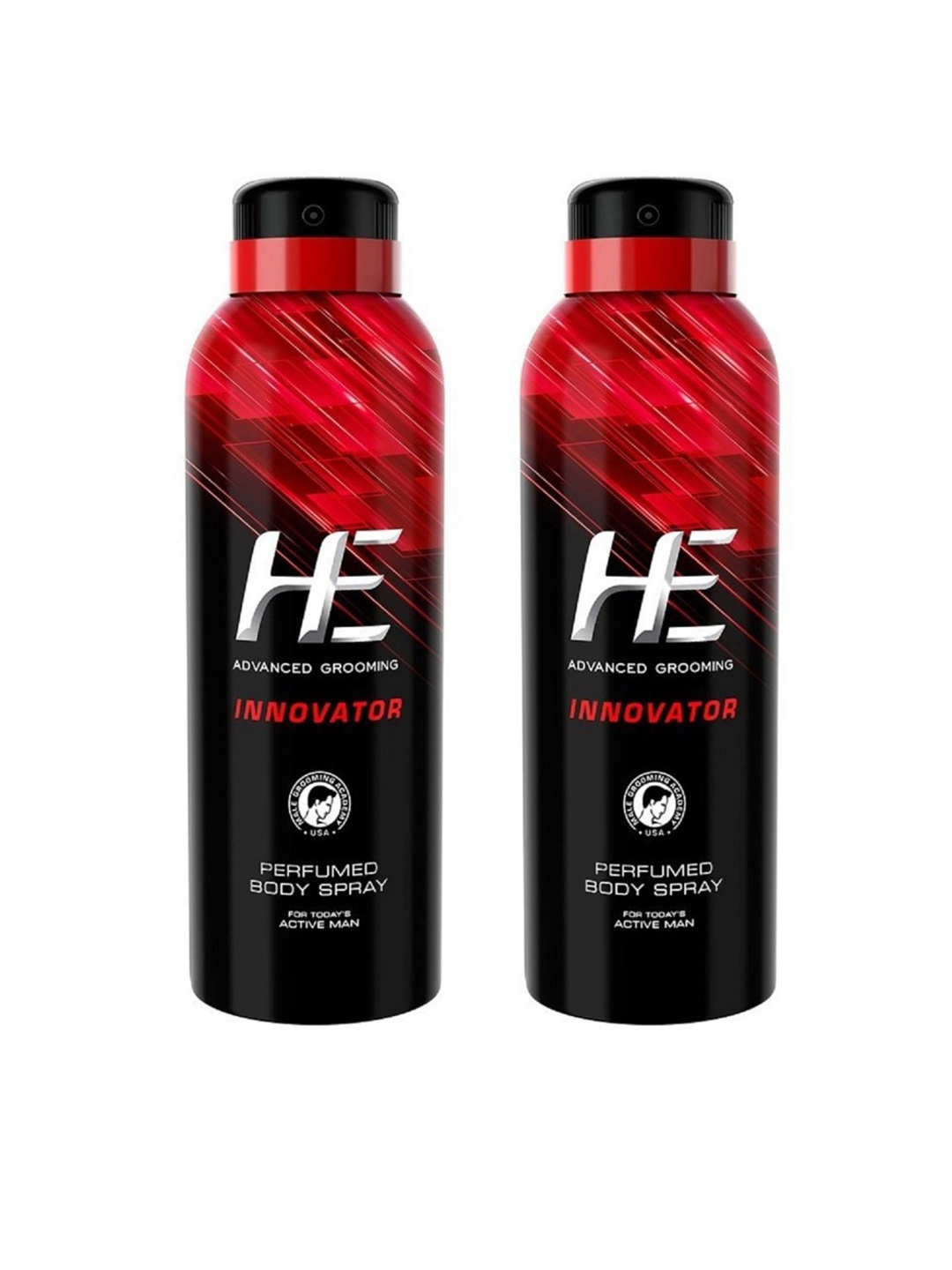 

HE Men Set of 2 Innovator Perfumed Body Spray Deodorant - 150ml Each, Red