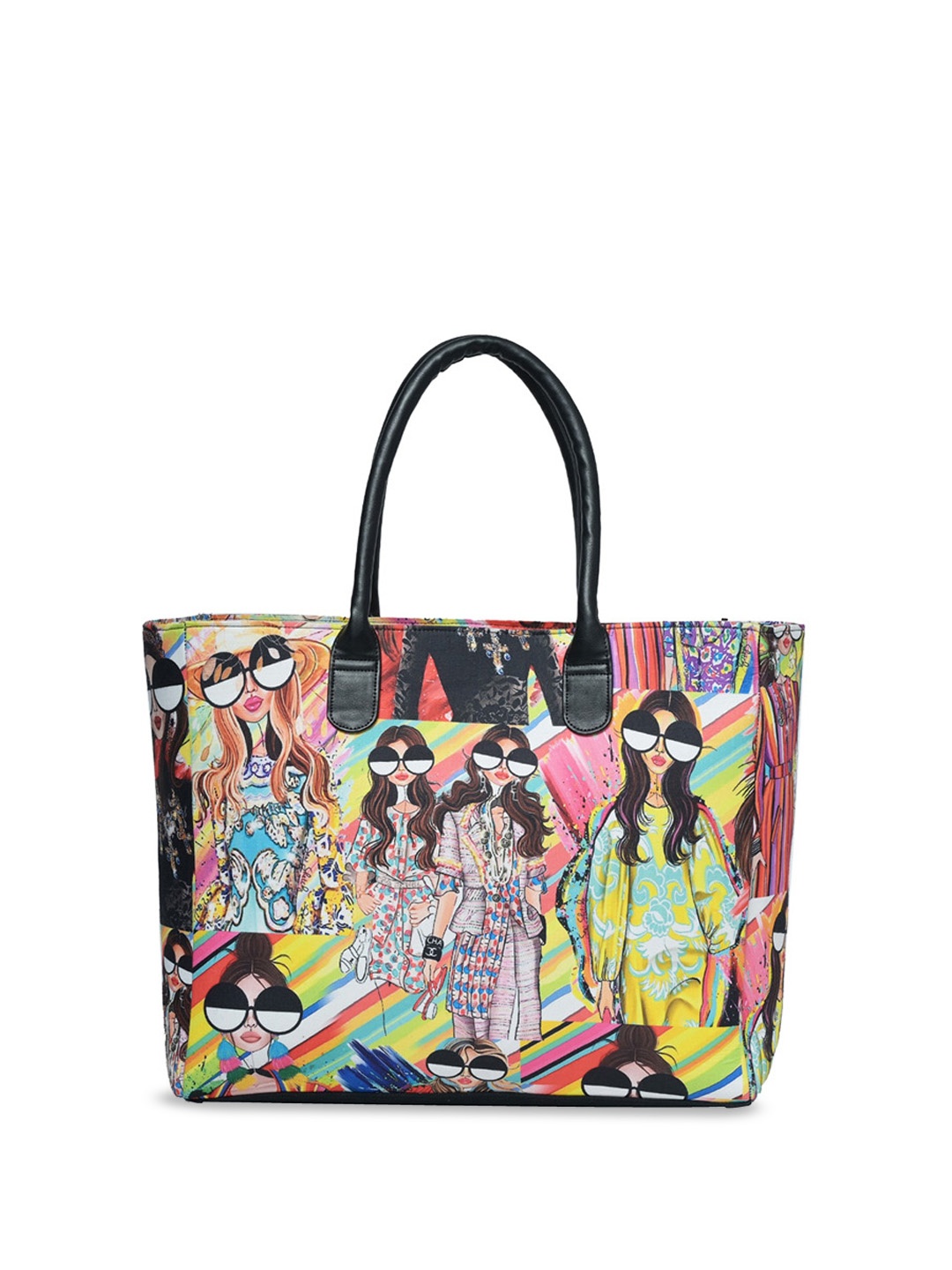 MARKQUES Graphic Printed Structured Shoulder Bag Up to 16 inch, Pink