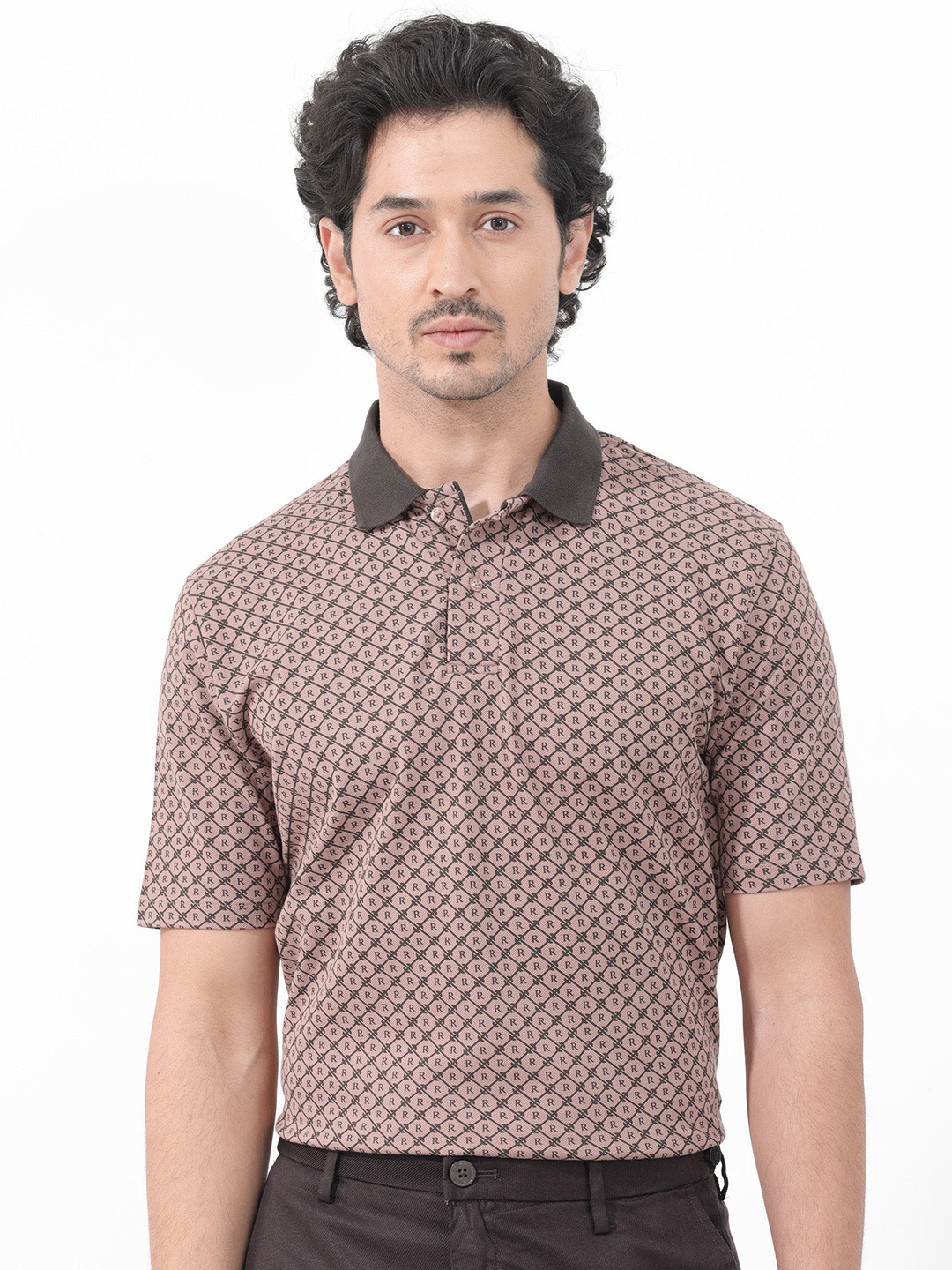 

RARE RABBIT Men Talbot Regular Fit Polo Collar T-Shirt, Peach