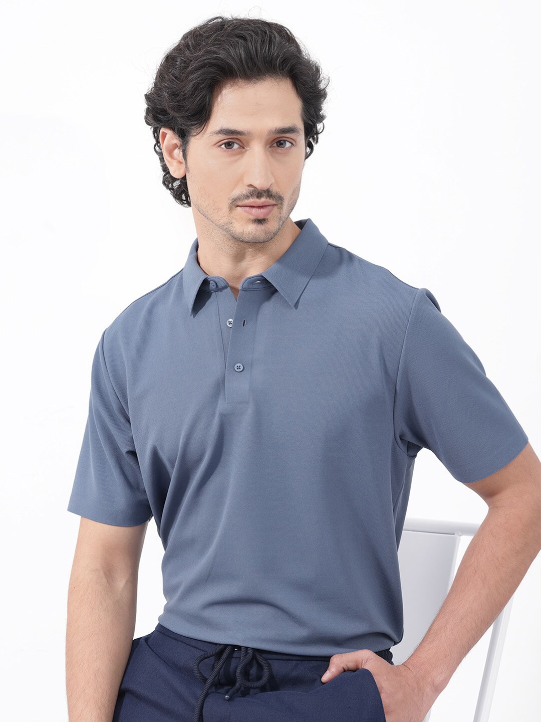 

RARE RABBIT Men Atticus Regular Fit Polo Collars T-Shirt, Blue