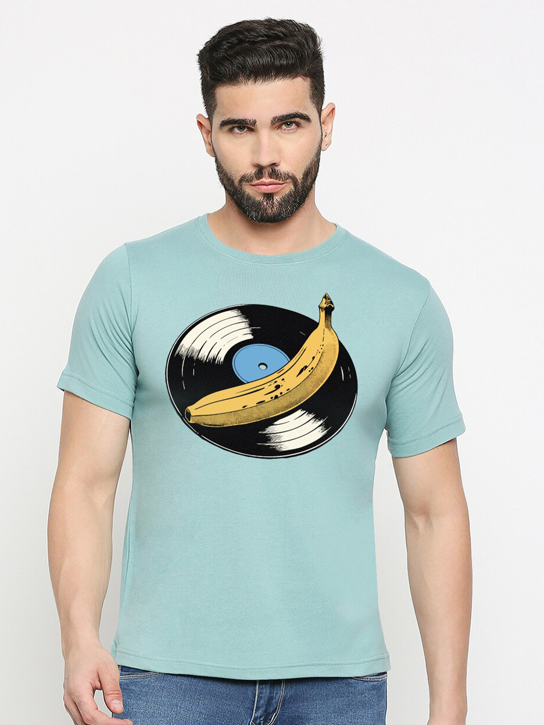 

MOD ECRU Cotton Printed Round Neck T-shirt, Green