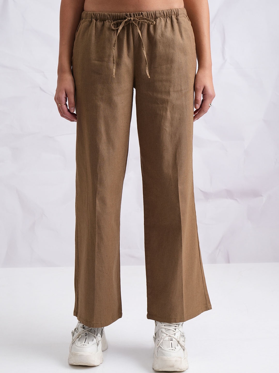 

Tokyo Talkies Women Brown Flared Regular Trouser