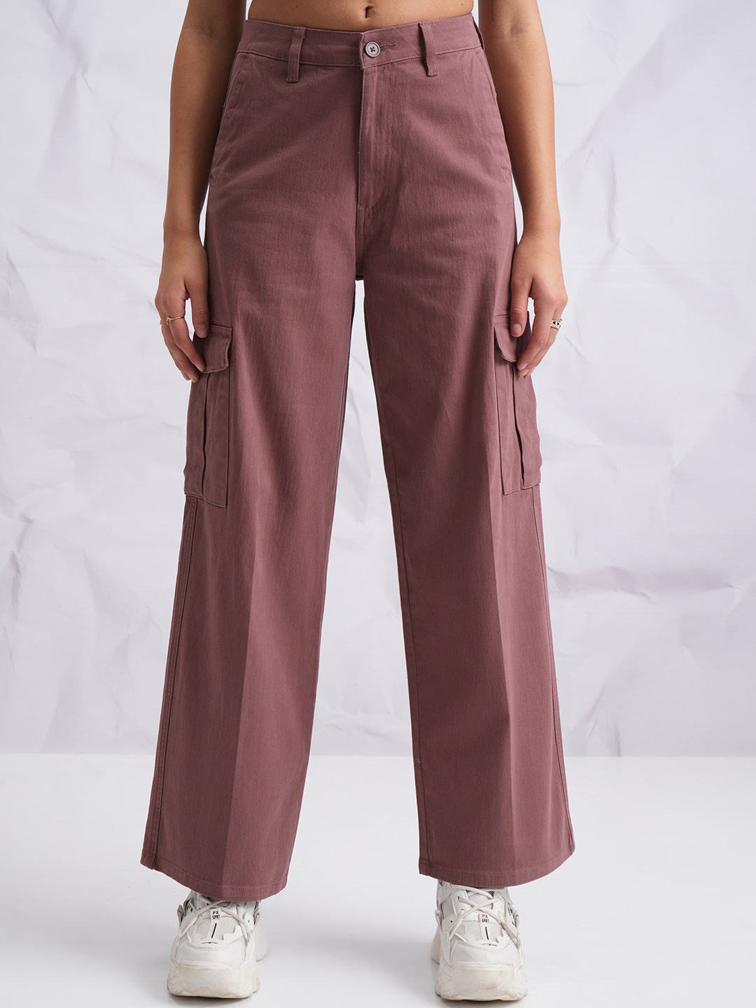 

Tokyo Talkies Rose Women Flared Cargos Cotton Trousers
