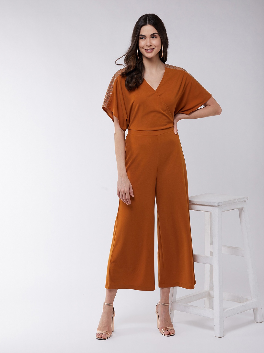 

Zima Leto Embellished Basic Jumpsuit, Mustard