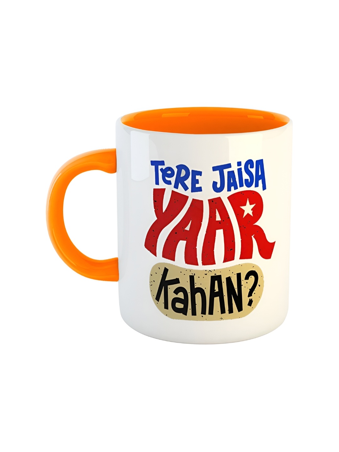 ARTBUG Orange Printed Ceramic Glossy Mug 350 ml