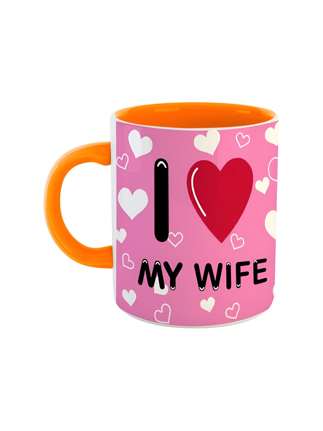 ARTBUG Orange Printed Ceramic Glossy Mug 350 ml