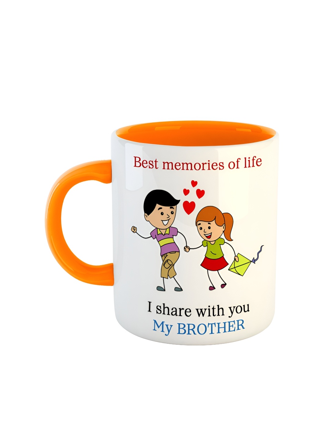 ARTBUG Orange Printed Ceramic Glossy Mug 350 ml